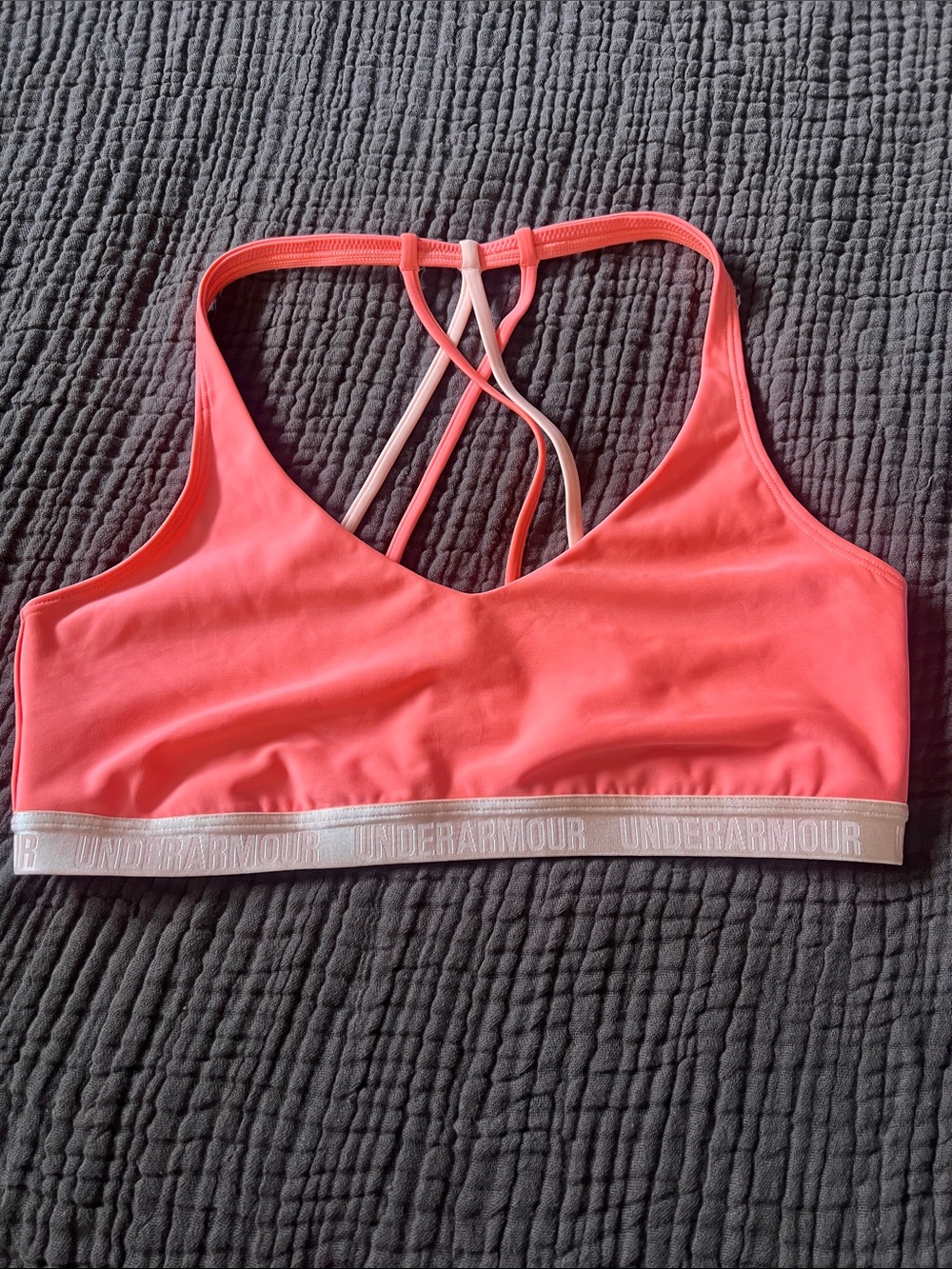 Under Armour Coral-Pink Strappy Sports Bra